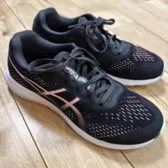 ASICS レーザービーム　 黒　紐　23.0cm
