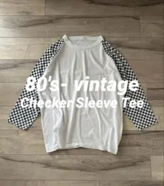 【希少/激渋】 80s- Unknown チェッカー スリーブ Tシャツ 袖プリ 希少/激渋】 80s- Unknown チェッカー スリーブ Tシャツ 袖プリ - メルカリ