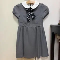 グレーの半袖ワンピース フォーマル 女の子 130