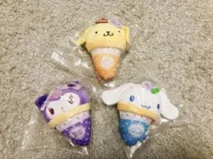 サンリオ　クレープ　おくるみマスコット3点セット