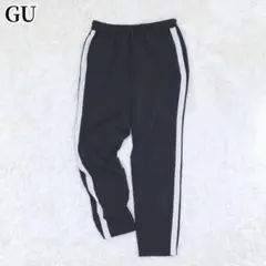 ジーユー GU サイドストライプ ジョガーパンツ ブラック サラッと生地 春夏