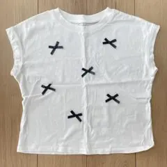 GU リボンモチーフ ノースリーブTシャツ 150