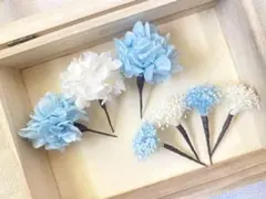 スカイブルーcolourの髪飾り 成人式 卒業式 結婚式 前撮り