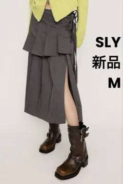 SLY スライ　LAYERED PLEATS スカート　グレー　M新品タグ付きのサムネイル