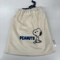 タグ付き PEANUTS スヌーピー 白 巾着