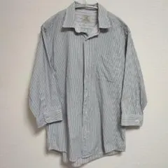 ユナイテッドアローズ グリーンレーベルリラクシング 7分袖 ストライプシャツ M