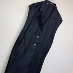 ジレ ベスト 黒 Mサイズ きれいめ 大人コーデ 羽織り　ロング丈