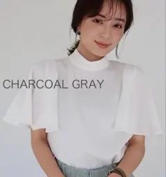 【美品】アニュアンス　ケープスリーブブラウス （CHARCOAL GRAY）のサムネイル