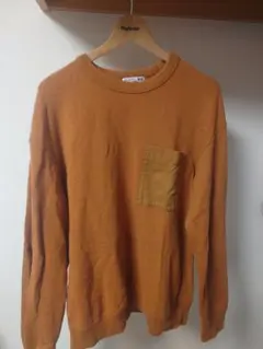 UNIQLO（ユニクロ）オレンジ クルーネック トレーナー ポケット付き