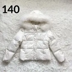 Barbie バービー　ダウンジャケット　140 白　ファー　ダウン85%