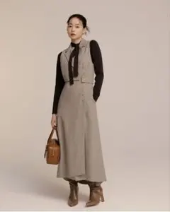 SNIDEL ラップテーラードジャンパースカート