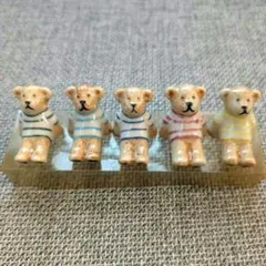 【未使用】くま　箸置き　５個セット　テディベア　レトロ　陶器