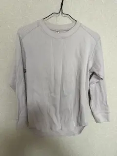 UNIQLO ベージュ リブ編み 長袖Tシャツ S