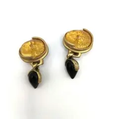 【Vintage】イエロー×ブラック　揺れるイヤリング