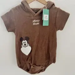 ディズニー　ベビー　ロンパース　カバーオール　半袖　パイル　ミッキー 耳