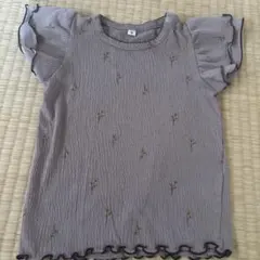 未使用品‼️キッズ 花柄 フリル Tシャツ 90cm 記名シールあり