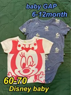 【ディズニー】Tシャツ ミニー 【gap】ロンパース 肌着 ミッキー