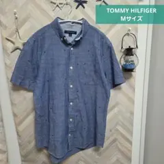 TOMMY HILFIGER Mサイズ 半袖シャツ 総柄 デニム