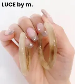 925 ベージュ ブラウン マーブル 大ぶり ビッグフープ ピアス お洒落