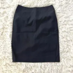 【エル】ブラック 膝上タイトスカート　左スリットあり　36号（M）