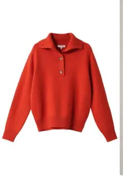 美品！demylee メリノウールポロカラーニットプルオーバー