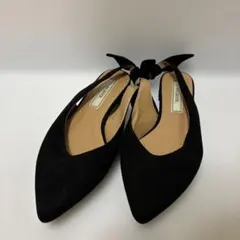 FABIO RUSCONI スエード リボン付きフラットシューズ 37