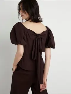 新品タグ付♡人気完売♡SNIDEL♡オフショル♡パフスリーブ♡リボン♡カットソー