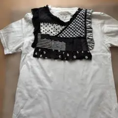 TORI-TO.×BEAMS BOY コラボ チェック柄スタイ付Tシャツのサムネイル