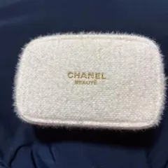 CHANEL BEAUTE ポーチ レッド ラメ入りツイード調 - メルカリ