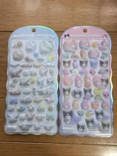 正規品　コットンパフィーシール　サンリオ　シナモロール　クロミ　マイメロ