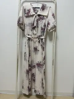 ボタニカルスケッチ花柄スカーフ付きワンピースan another angelusのサムネイル