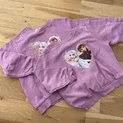 美品　エイチアンドエム　アナ雪　トレーナー　姉妹　おそろい