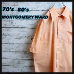 【モンゴメリーワード】70's80'sヴィンテージ ポケット付き半袖ポリシャツ