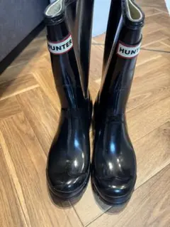 HUNTER ブラック 長靴 バックル付き 23cm