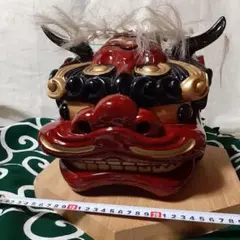 獅子舞 獅子頭 木彫 昭和当時物 魔除け お正月祭礼伝統芸 - メルカリ