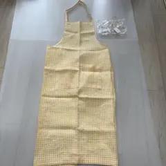 新品　フォグリネンワーク　リネン100 エプロン　ワンピース　チェックのサムネイル