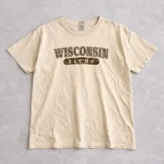 GILDAN / ロゴプリントTシャツ　Wisconsinアメカジ古着　Lサイズ