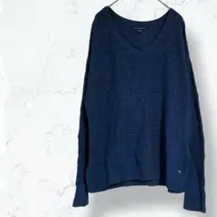 2158＊アメリカンイーグルアウトフィッターズ＊あみあみニット 青 S 重ね着