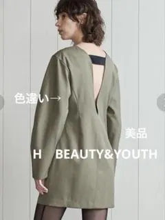 H　BEAUTY&YOUTH UNITEDARROWS ギャバジンミニワンピース