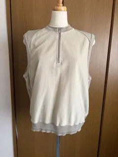 美品★LANVIN SPORT ハーフジップ ニットベスト ベージュ