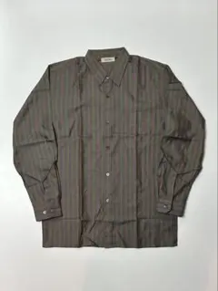 Hardlion ストライプ　長袖シャツ　ブラウン系　Mサイズ