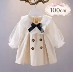 韓国子供服風セーラー襟ワンピース女の子リボンフォーマルキッズワンピ入園式発表会