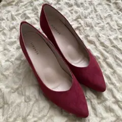 スエード　赤パンプス24㎝　　BENEBIS