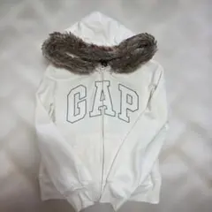00s old GAP ファー フード パーカー短丈　y2k ギャル 平成
