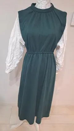 ワンピース 秋物 グリーン 緑