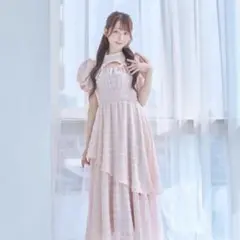 も*ち様 バイカラーリボンシャーリングロングワンピ - メルカリ