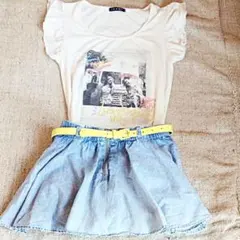 Tシャツ&デニムスカパンコーデセット