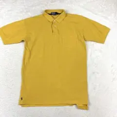 USA製 90s ポロバイラルフローレン ポロシャツ 裾ポニー 黄 L相当