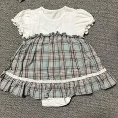 【branshes】チェック柄 ドッキングロンパース 80cmのサムネイル