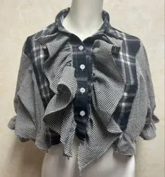 1点物 リメイク 表参道 フラミンゴ 古着 フリル シャツ ベージュ 